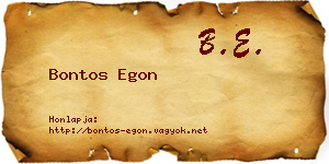 Bontos Egon névjegykártya
